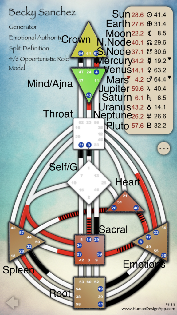 Empowering Relationships with your Human Design Birth Chart - Example #1